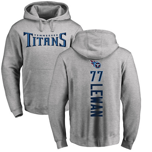 Tennessee Titans Men Ash Taylor Lewan Backer NFL Football 77 Pullover Hoodie Sweatshirts